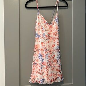 White floral mini dress